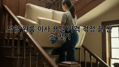 담양 원룸 이사 용달, 가격 걱정 끝! 싼 곳 찾기